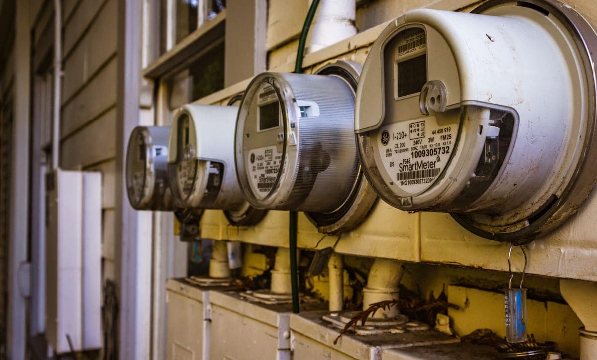 An electricity meter recording household energy use