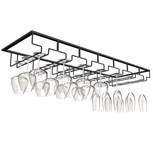 SereneSpace 7-Row Under Cabinet Stemware Rack